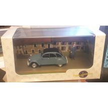 Citroen 2cv, dioraama ja figuri, sininen