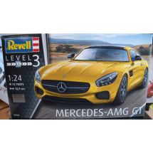 Mercedes Benz AMG GT keltainen, 93 osaa, muovirakennus sarja,  mittakaava 1/24