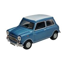 Mini Cooper, sininen / valkoinen katto