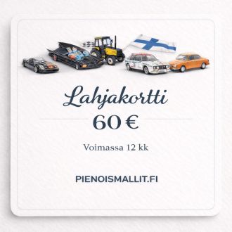 Lahjakortti pienoismallien ystävälle 60 euroa